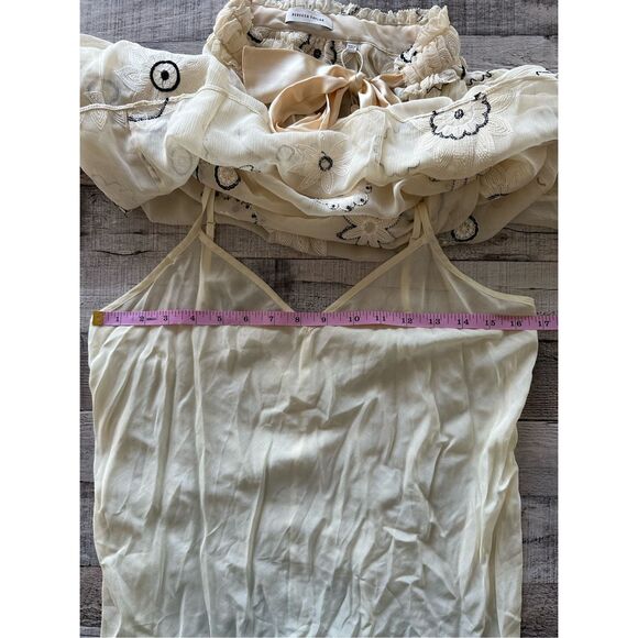 NWT Rebecca Taylor Parasol Embroidered Bow Blouse in Neutral | S - Picture 12 of 12